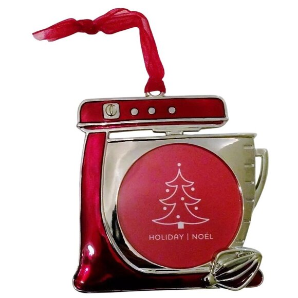Chef Baker Mixer Christmas Ornament Photo Frame Enamel Metal by Studio Decor - Picture 1 of 4